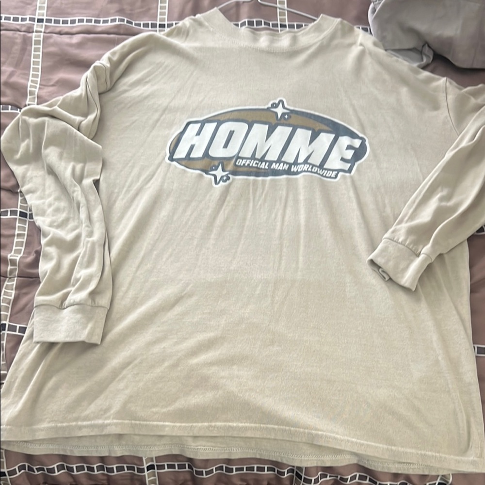 Boohoo Mens Beige Long Sleeve Tee